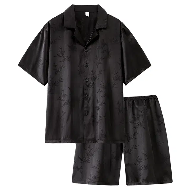 静英鸾 翻领竹子简约风休闲舒适家居服睡衣套装 男女同款