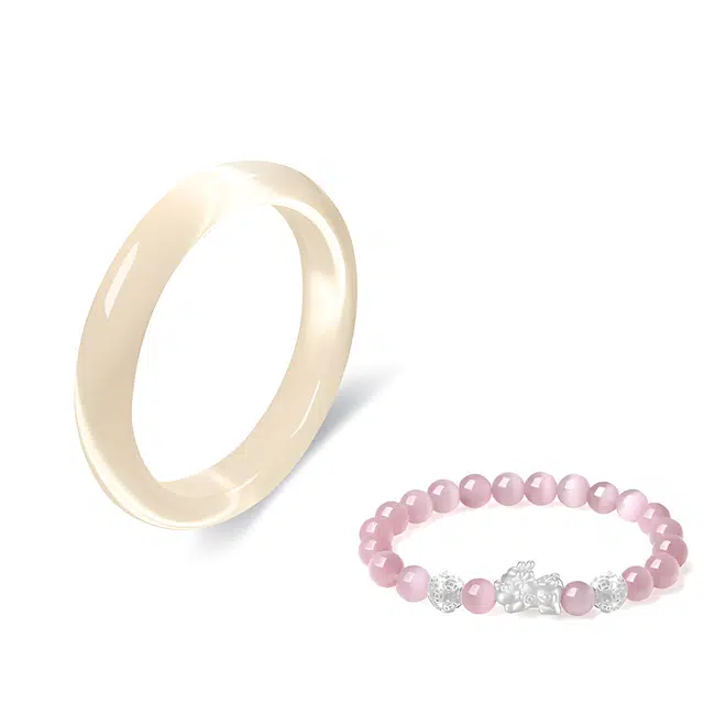 【旺人缘 招桃花】 京华录 甜美气质可爱荔枝冻粉葫芦手饰 梦幻粉早日脱单转运能量磁场 爱情美满贵妃镯#好运 玻璃猫眼 手镯 女款