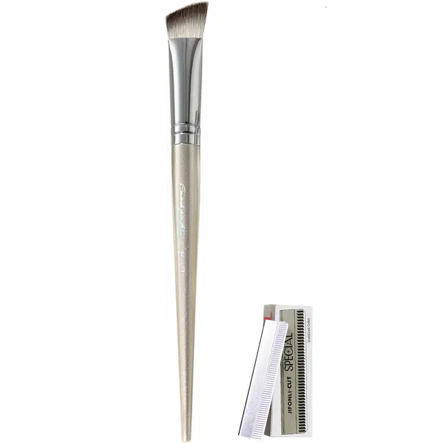 古迪  三角熨斗高光刷 面中提亮遮泪沟法令纹化妆刷羊毛混合细节遮瑕修容组合