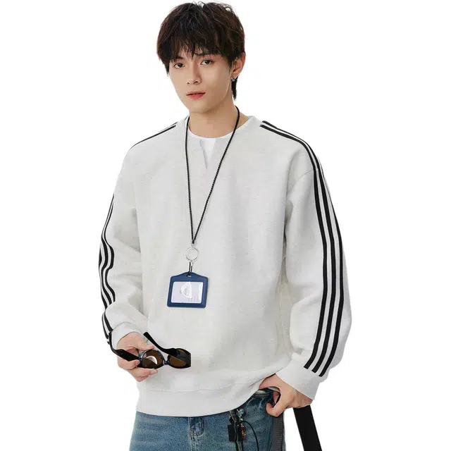 米素力 复古少年感宽松落肩袖潮套头卫衣 男女同款