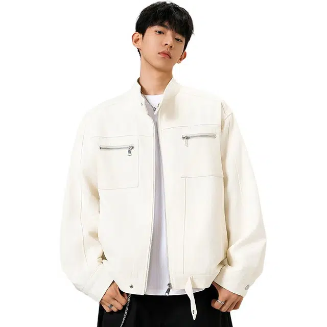 佐菲利 美式机能工装高街硬挺立领外套复古潮牌休闲上衣夹克 男女同款
