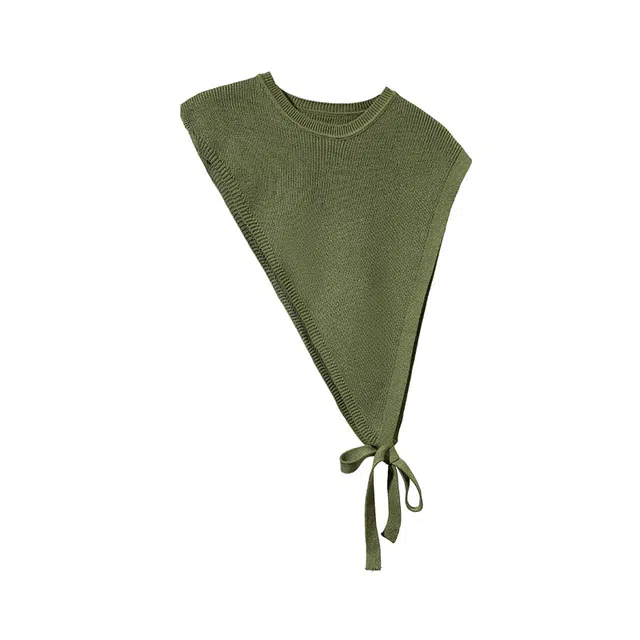 【舒适亲肤】 南极人 设计感开叉针织外搭三角斜边马甲叠穿洋气小坎肩百搭高级感复古 披肩 女款