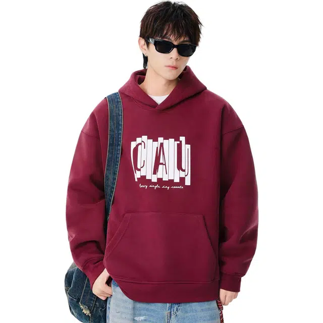 米素力 宽松美式情侣字母常规休闲风套头卫衣 男女同款