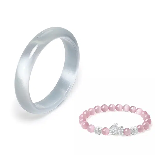 【招财貔貅】 京华录 白月光新中式 国潮复古宫廷风汉服古色显白 温柔气质 精致优雅大气 百搭平安顺遂#好运 礼盒款 玻璃猫眼 手镯 女款