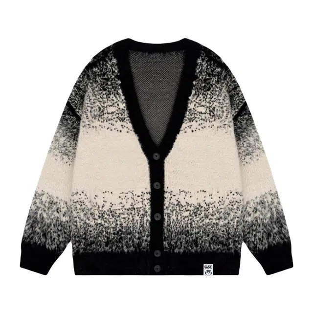 吾皇猫 学院风渐变美式复古高街基础款长袖上衣慵懒风时尚贴布舒适透气春秋针织外套潮流简约百搭冬季休闲开衫毛衣 男女同款