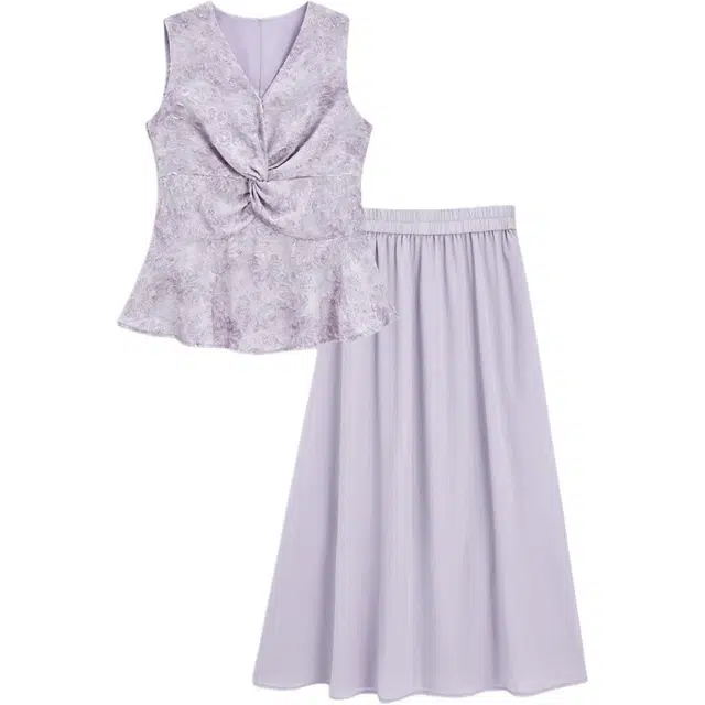 爱依服 夏季法式气质感通勤优雅风裙装套装 女款