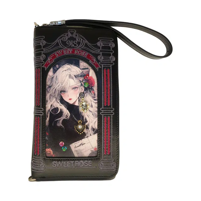 蒽薆 绣线印花工艺 牛皮配超纤 链条斜挎钱包 女款 多色