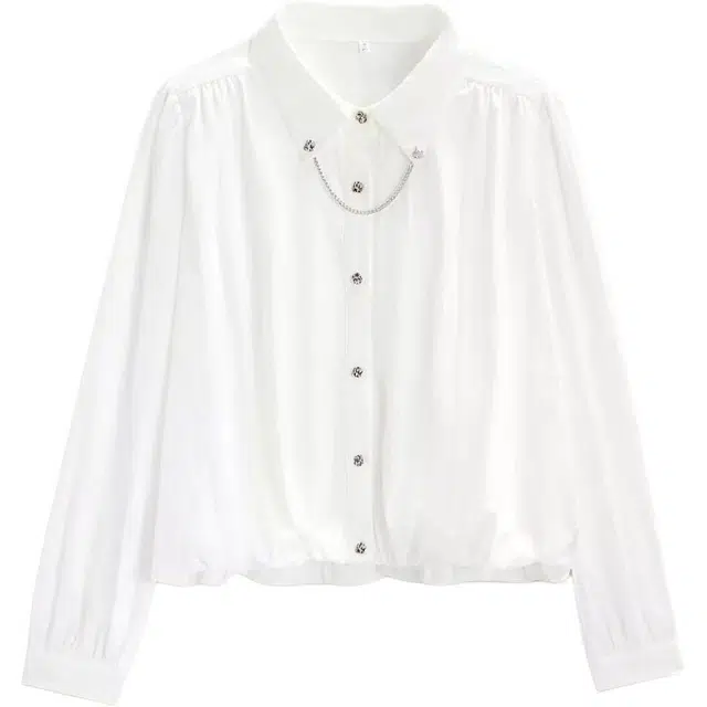 爱依服 设计感通勤气质纯色常规长袖衬衫 女款