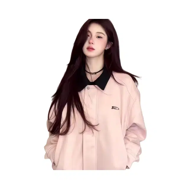 望莱仕 翻领外穿大码内里短女装美式复古休闲棒球服 女款