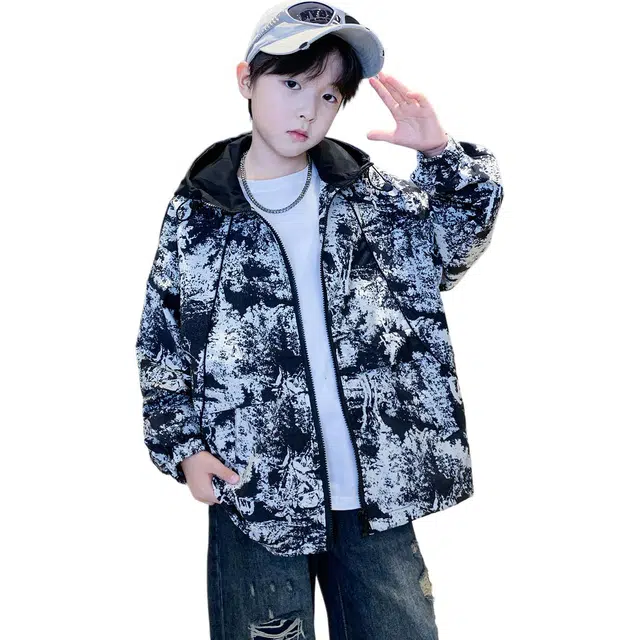 帕兰朵上装 潮流洋气时尚百搭宽松舒适男童迷彩外套 青少年