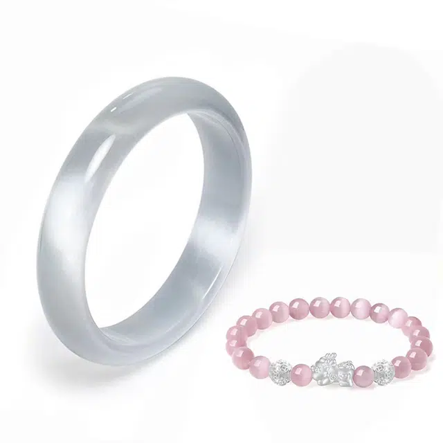 郁馨 一步一响白月光贵妃美人镯貔貅吞金兽财源滚滚素镯中式美学设计古风旗袍汉服高级感轻奢显白#好运 玻璃猫眼 手镯 女款