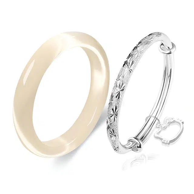 京华录 国风素雅古色显白简约荔枝冻美人镯 汉服旗袍古风圆条镯 一步一响叠戴叮当镯 白月光大气透亮圆润平安镯#好运 玻璃猫眼 手镯 女款