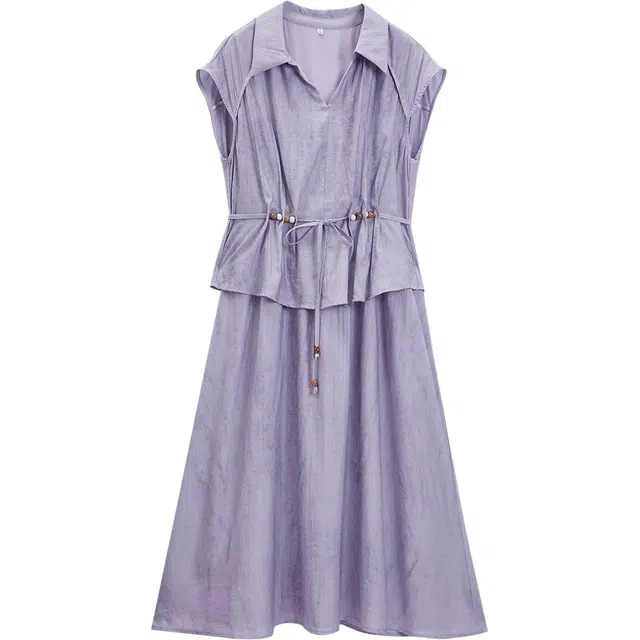 爱依服 夏季法式优雅常规袖短袖修身型百搭长袖连衣裙 女款