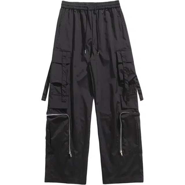 稻草人 美式高街机能风多口袋设计潮流工装裤男生春秋季简约宽松直筒阔腿裤户外痞帅运动裤休闲裤 男女同款