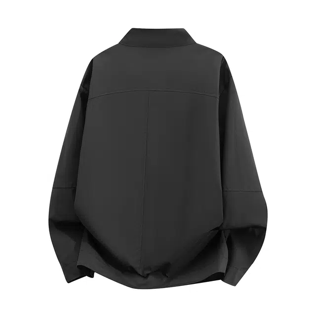 棉致 美式高街复古工装设计字母品牌艺术印花无性别主义日常通勤户外运动休闲宽松舒适轻便柔软亲肤经典百搭落肩长袖夹克 男女同款