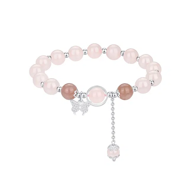 【情书I招财福蝶】 七可 梦幻灵动蝶舞 浪漫告白温柔独特招桃花主正缘转运能量约会告白#好运 粉水晶 手串 女款