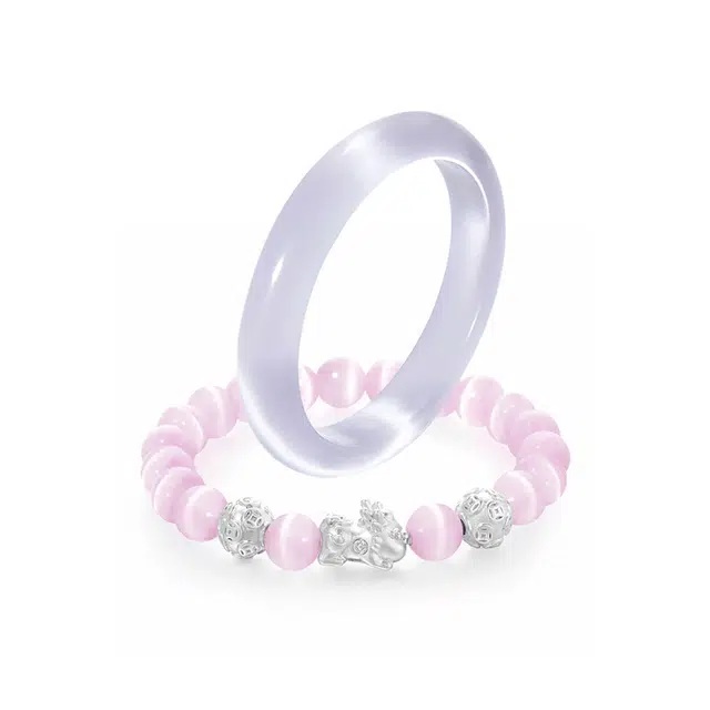 【精选特级】 岁月静好 芋泥波波 紫罗兰 招财貔貅叠戴套装 一步一响 新中式国风气质优雅大方日常通勤#好运 玻璃猫眼 手镯 男女同款情侣款