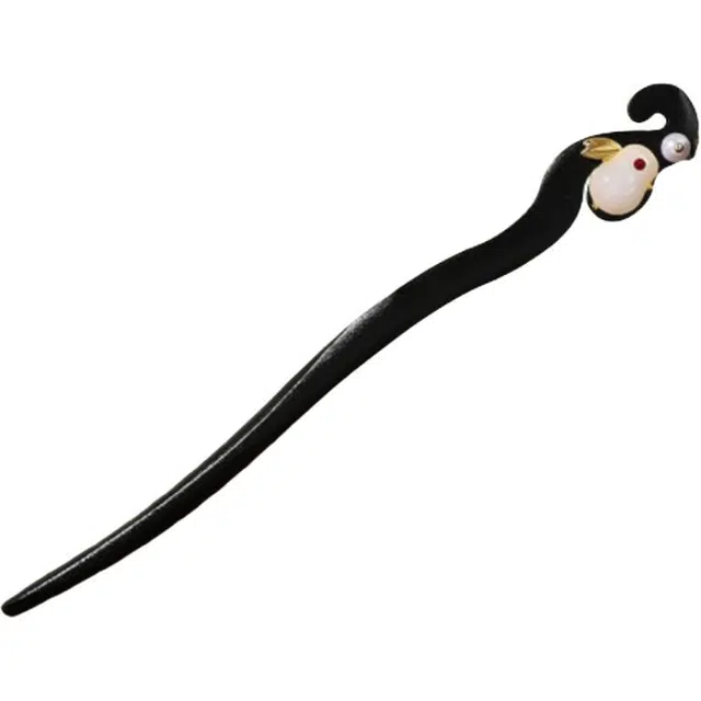 观玉兔 圣所 流苏步摇新中式 黑木 发簪 女款