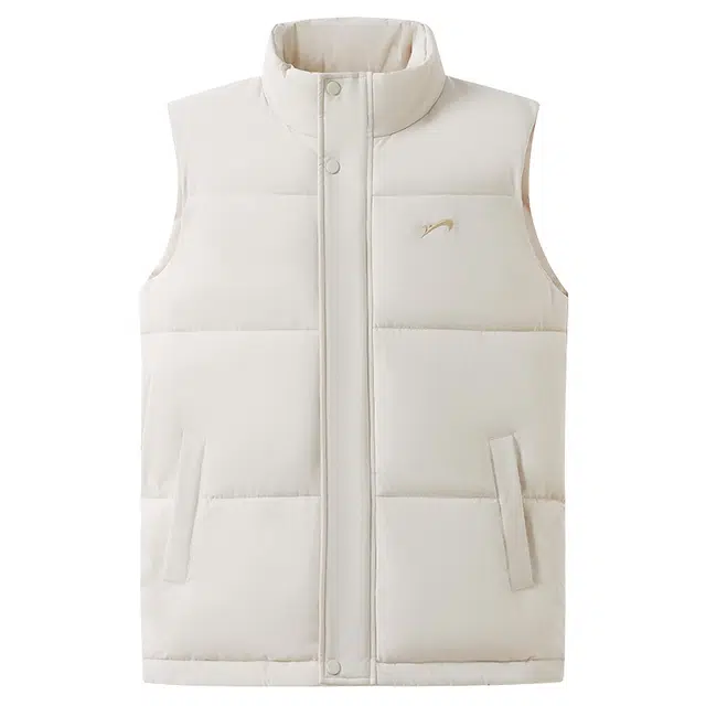 贵人鸟 暖铠系列 简约百搭质感印花立领防风舒适保暖无袖运动外套棉马甲 男女同款