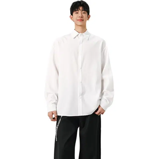 单爵 长袖衬衣男款秋季痞帅高级感西装衬衫 男女同款