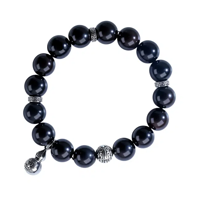 素于 新中式文玩简约大气轻奢高级感时尚百搭步步高升水逆退散转运珠#好运 黑檀 手串 男女同款情侣款