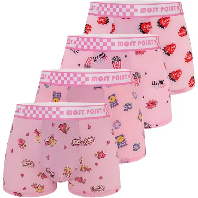 富贵鸟 居家休闲可爱风透气吸湿排汗平角内裤 男款