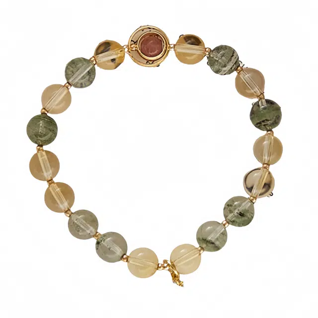 金碧鸢 轻奢设计闪钻点缀小众风格独特精致优雅气质浪漫简约百搭  转运招财#好运 黄水晶 手串 女款