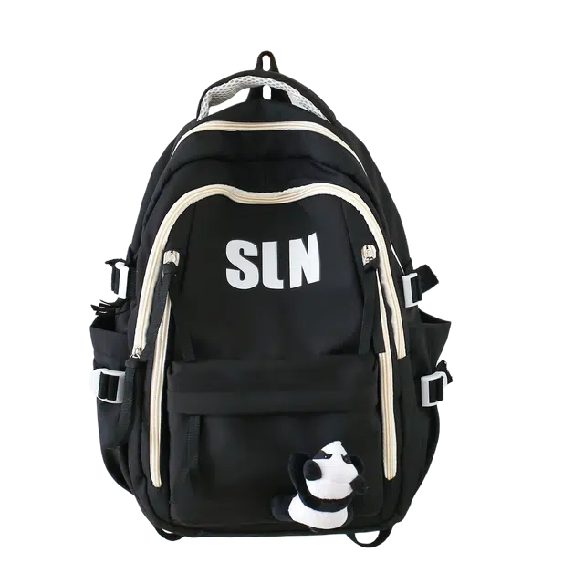 绿野客 美式简约高颜值书包 大容量 初中大学生女  感休闲 小众背包 聚酯纤维 双肩包