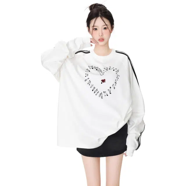 苏九儿 正肩宽松薄款三条杠韩系独特超好看卫衣 女款