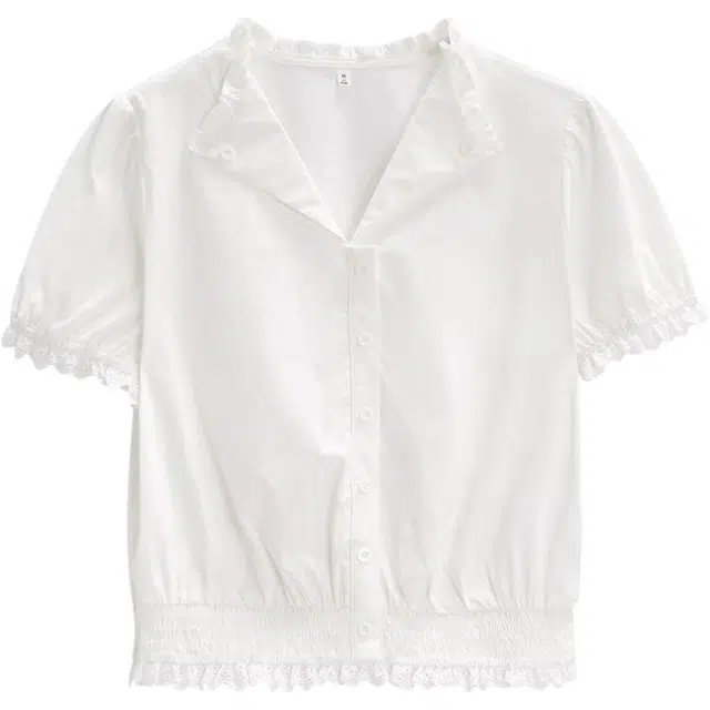 爱依服 夏季简约通勤纯色短袖衬衫 女款