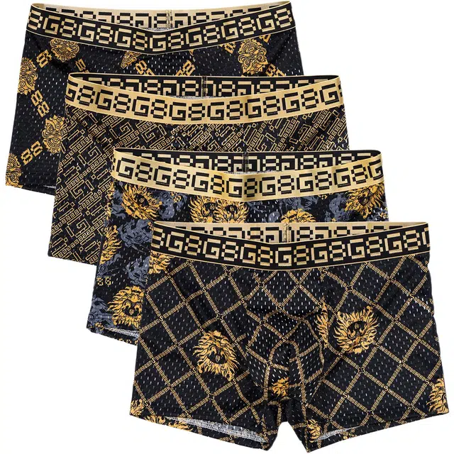 富贵鸟 居家时尚狮子头休闲速干透气亲肤平角内裤 男款