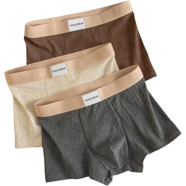 潞优野 精致简约纯棉抗菌亲肤透气舒适四角裤短裤衩男款秋季平角内裤 男款