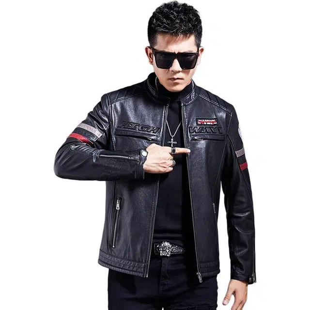 比利斯山羊 立领时尚休闲简约真皮皮衣 男女同款