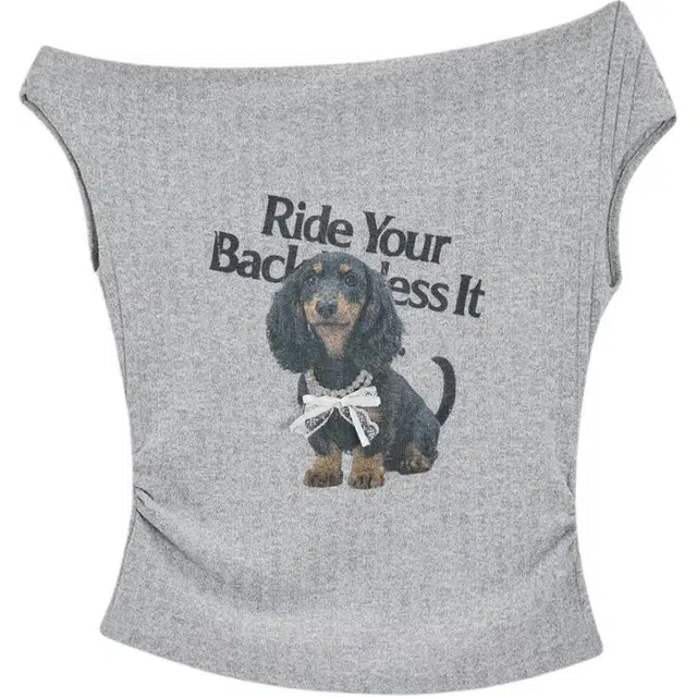 爱依服 美式潮酷个性辣妹印花常规短袖背心 女款