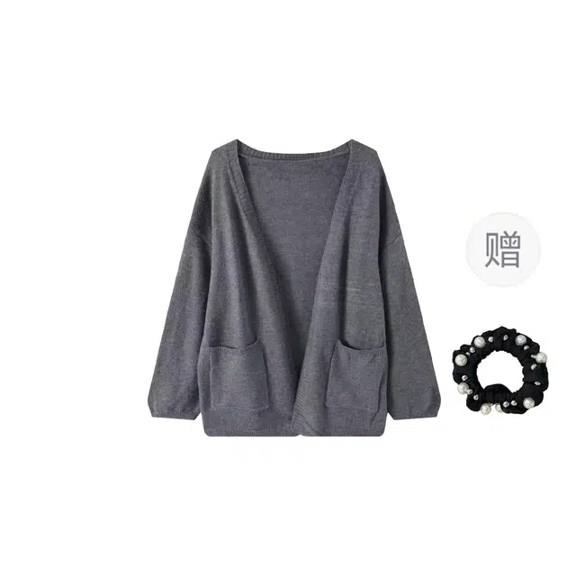 雾闪闪 慵懒风宽松外套女秋冬季高级感穿搭开衫针织衫 女款