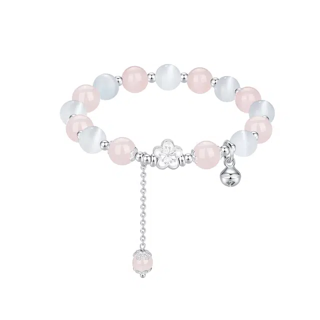 【桃之夭夭】 七可 旺人缘桃花诺新中式国风甜美荔枝冻转运百搭 樱桃粉嫩小众气质#好运 粉水晶 手串 女款