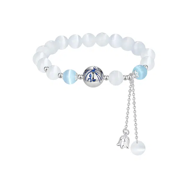 招财好运福蝶 七可 铃兰蝴蝶 花梦莹蝶新中式浪漫清冷感白月光 转运珠甜美铃兰花流苏轻奢小众高级感 琉璃 手串 女款