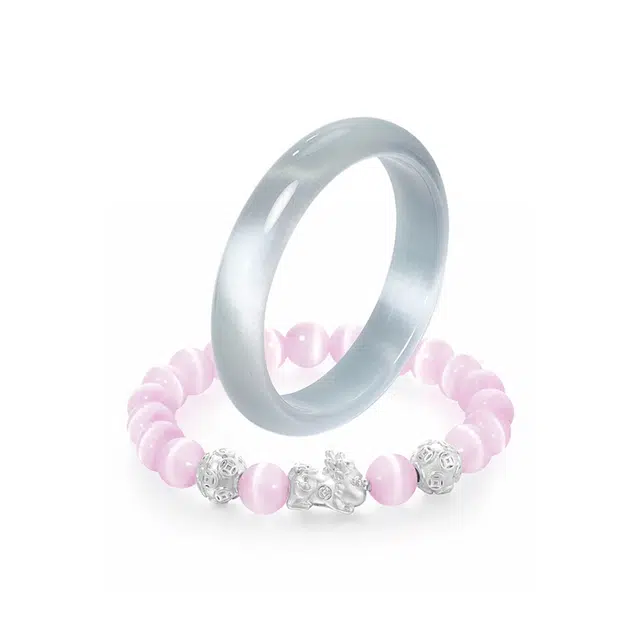 【精选高品质|财源滚滚】新中式国潮复古汉服圆条美人镯吞金兽貔貅手串招财进宝气质一步一响 岁月静好 #好运 玻璃猫眼 手镯 男女同款情侣款