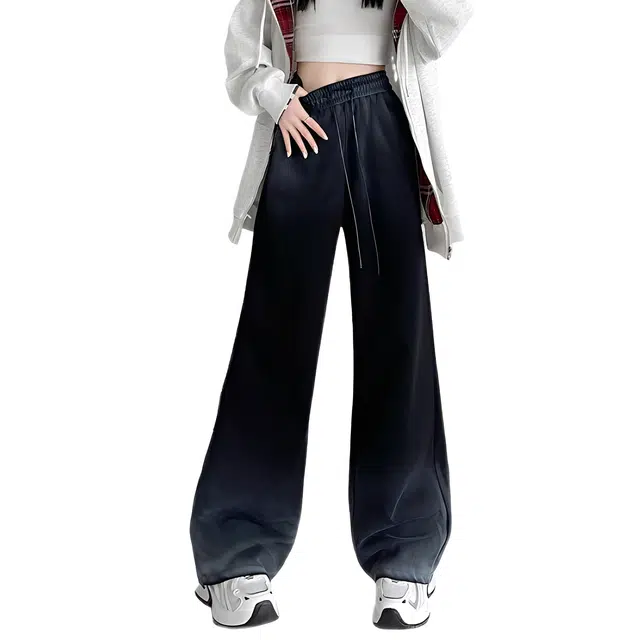 荟萃阁 扎染渐变安可拉红高腰宽松显瘦阔腿卫裤休闲裤 女款