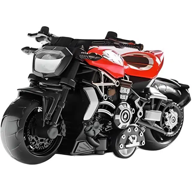 万格 合金车模 惯性机车玩具车载摆件 摩托模型