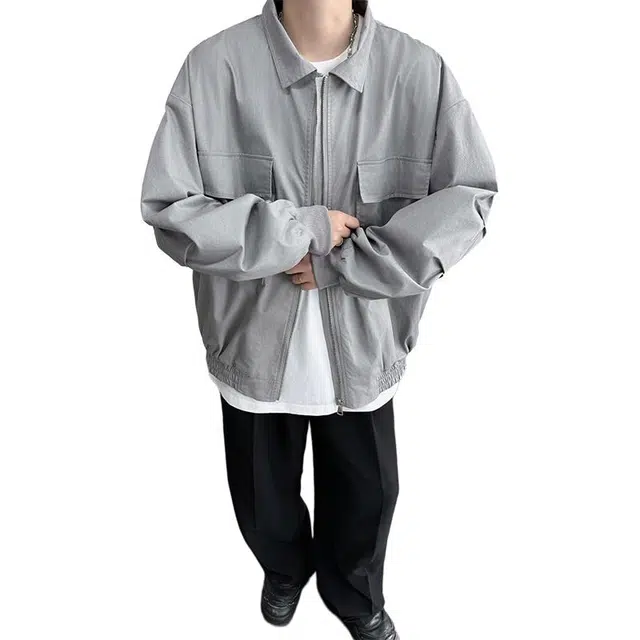 佐菲利 美式复古宽松大口袋休闲外套潮高级感痞帅工装棒球夹克 男女同款