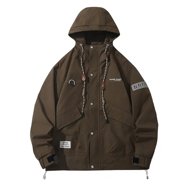 米素力 高级感宽松棉衣纯色落肩袖长袖连帽夹克 男女同款