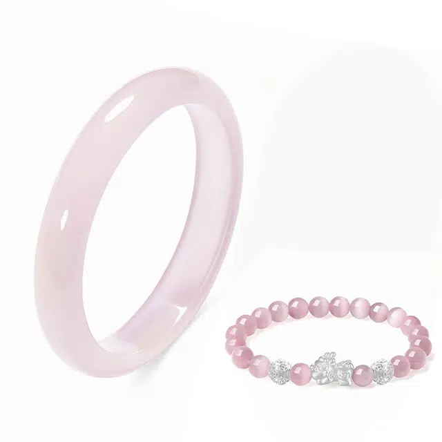 【发财貔貅*财源滚滚】 郁馨 吞金兽招财转运珠叮当贵妃镯素雅简约轻奢精致百搭小众告白神器精美礼盒#好运 玻璃猫眼 手镯 女款