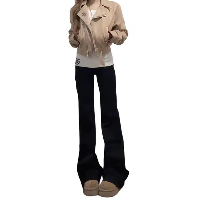 单爵 美式微喇裤男早秋穿搭高级感直筒裤牛仔裤 男女同款