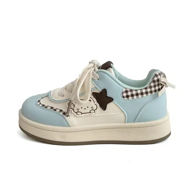 韩系可爱百搭厚底时尚面包 低帮 板鞋 女