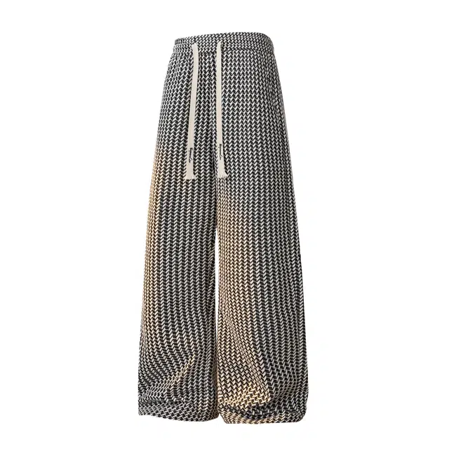 吾皇猫 美式潮牌菱形格纹设计时尚痞帅宽松大码舒适直筒垂感拖地百搭休闲裤 男女同款