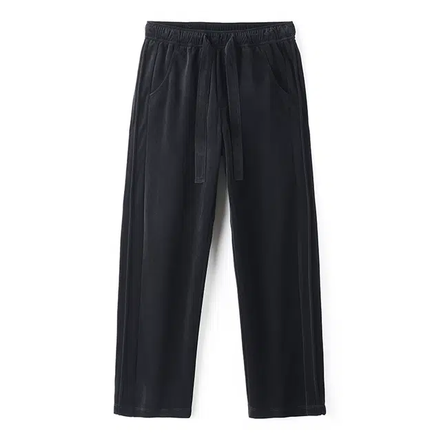 希越 潮牌美式阔腿运动直筒宽松拖地百搭松紧休闲裤 男款