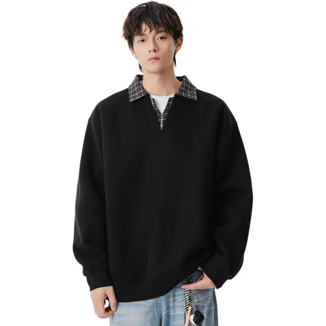 米素力 宽松重磅休闲落肩袖潮套头卫衣 男女同款