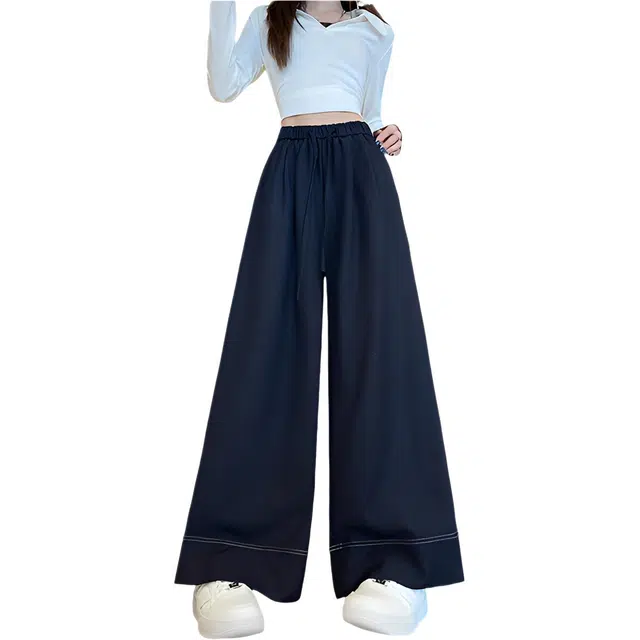 荟萃阁 美式复古简约时尚宽松百搭软糯小个子休闲裤 女款