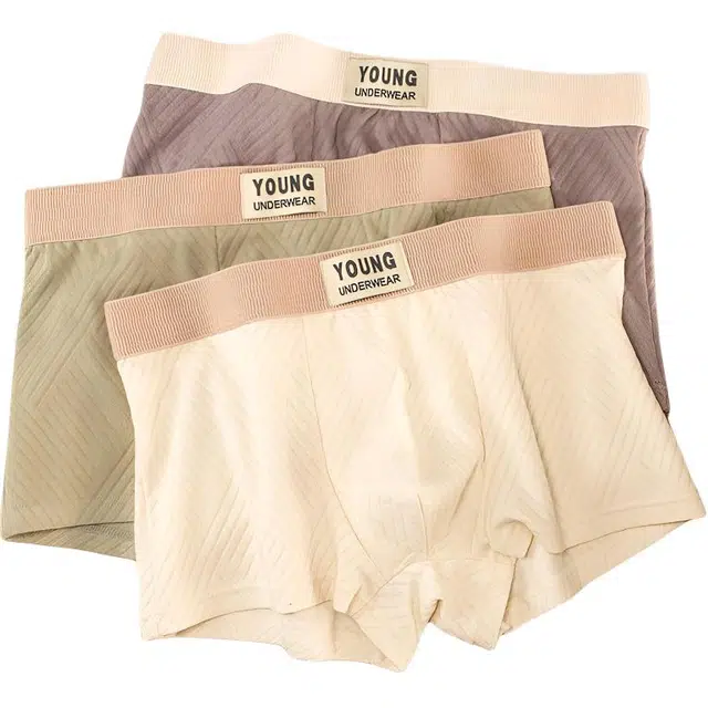 潞优野 高级感亲肤纯棉简约风格四角裤夏季薄款运动舒适透气短裤秋季平角内裤 男款